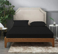 Black Stripes - Fitted Sheet - Waqashomeltd