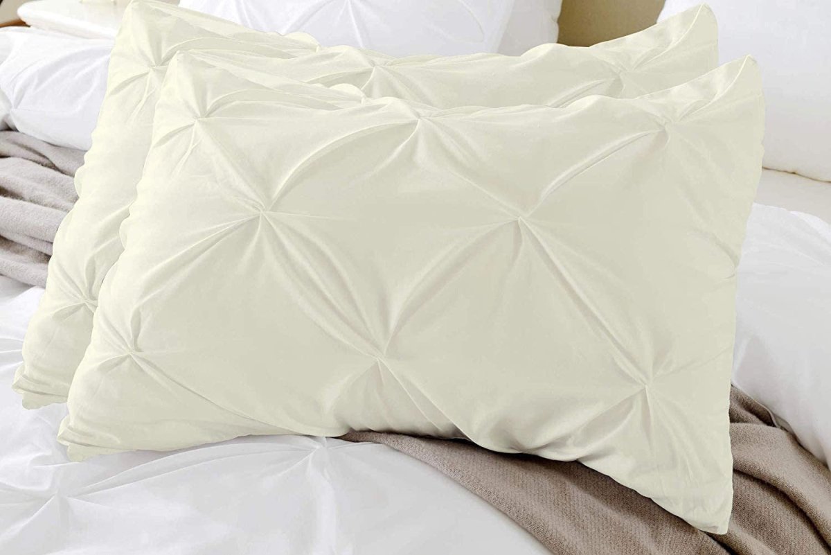 CREAM - PINTUCK PILLOWCASE - Waqashomeltd