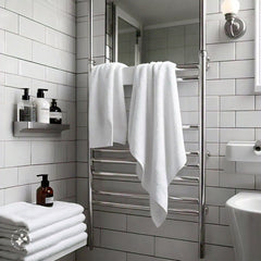 Egyptian Cotton, Zero Twist 600GSM Bath Towel-White - Waqashomeltd