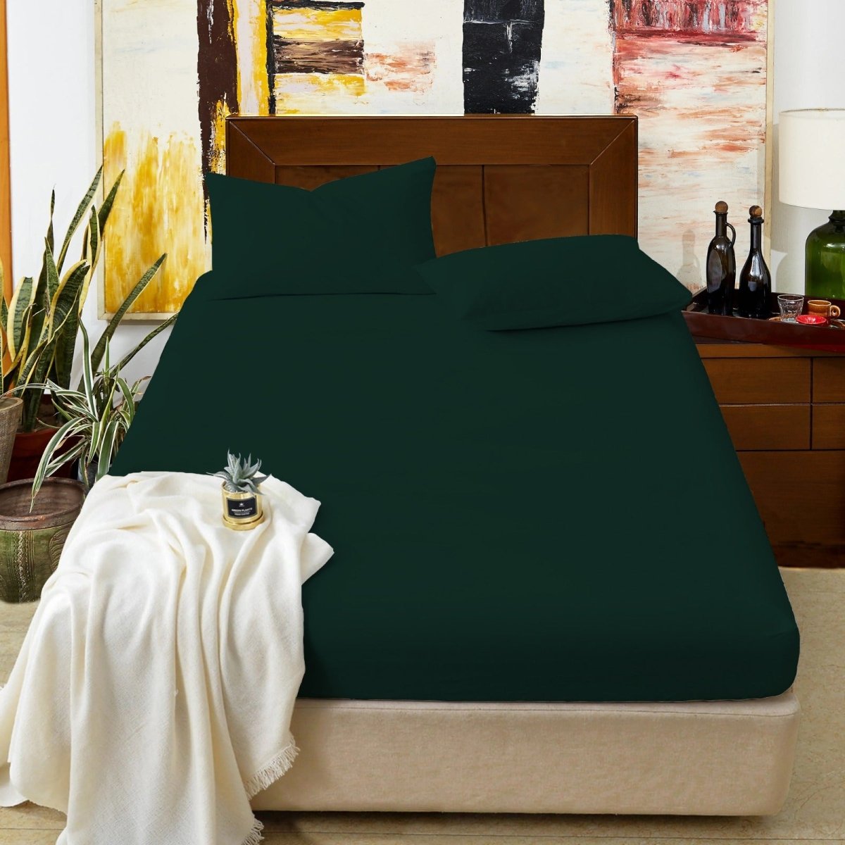 GREEN - FITTED SHEET - Waqashomeltd