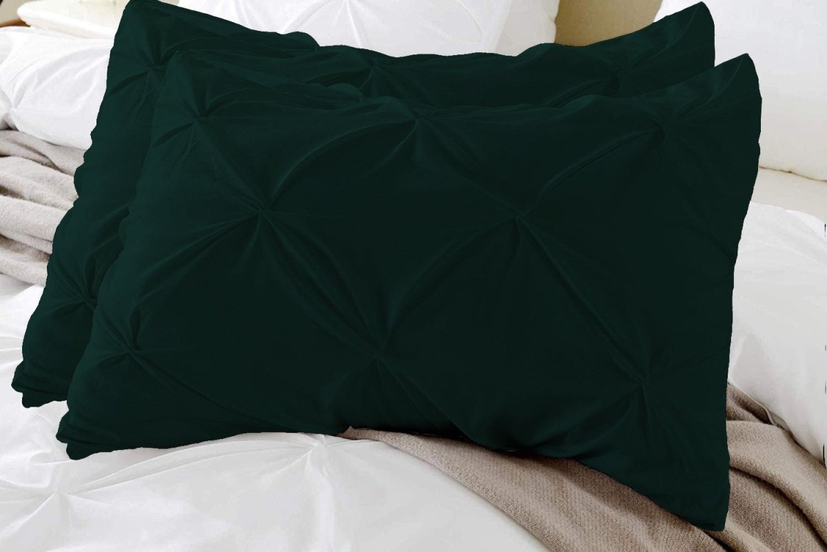 GREEN - PINTUCK PILLOWCASE - Waqashomeltd