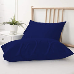 NAVY BLUE - PILLOWCASE WITH FLAP - Waqashomeltd