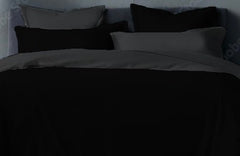 REVERSIBLE BLACK & GREY - 7 PCS DUVET COVER SET - Waqashomeltd