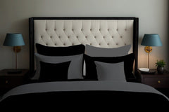 REVERSIBLE BLACK & GREY - 7 PCS DUVET COVER SET - Waqashomeltd