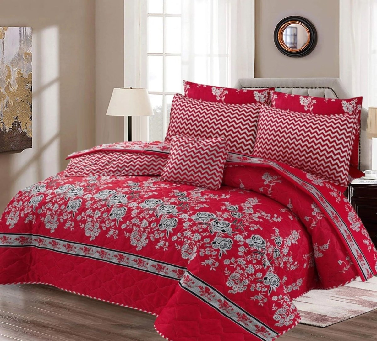 SUMMER BEDSPREAD 6 PCS - ROSEY DAISY - Waqashomeltd