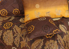 SUMMER BEDSPREAD 6PCS - BROWN LEAFY - Waqashomeltd