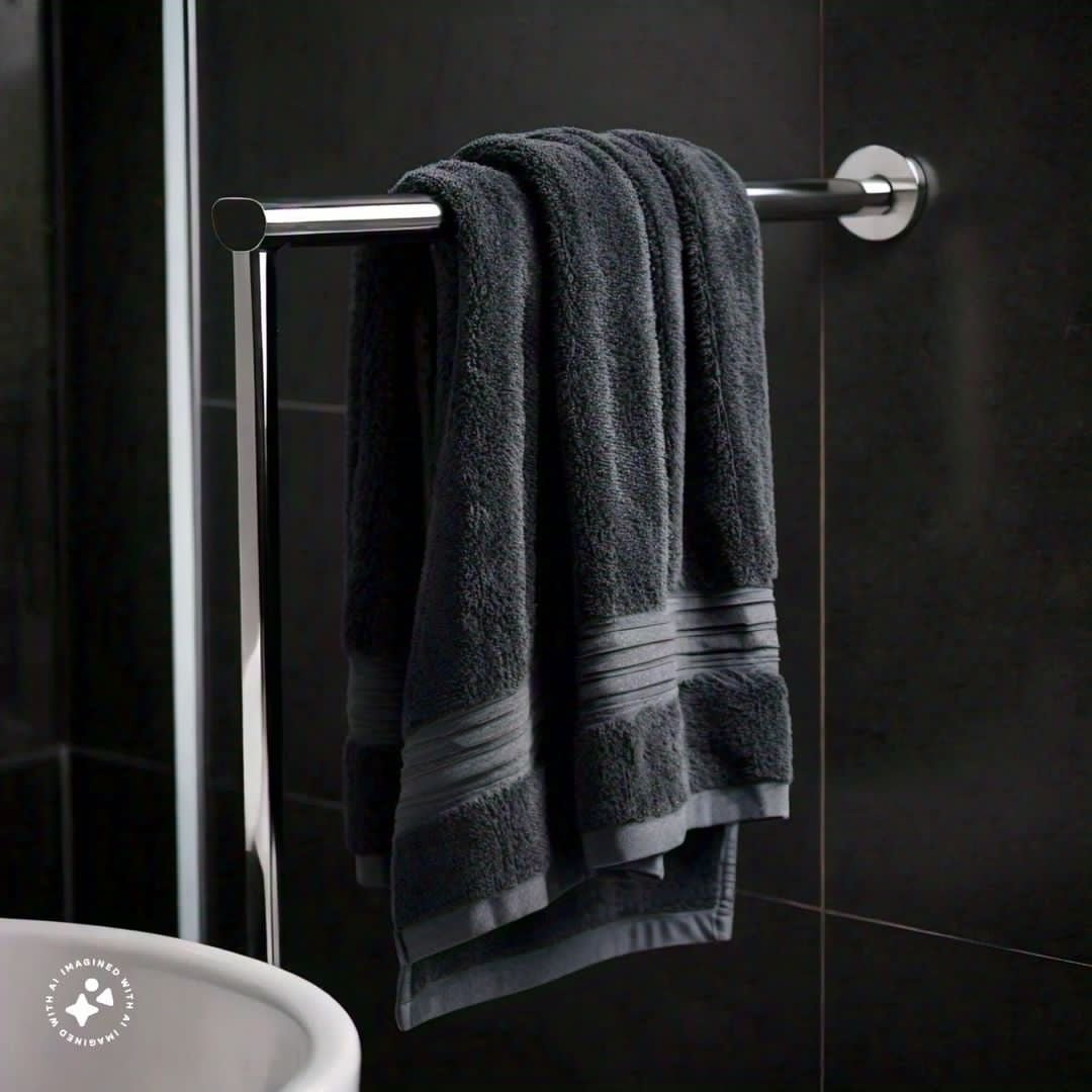 Super Soft Plain Towel - Black - Waqashomeltd