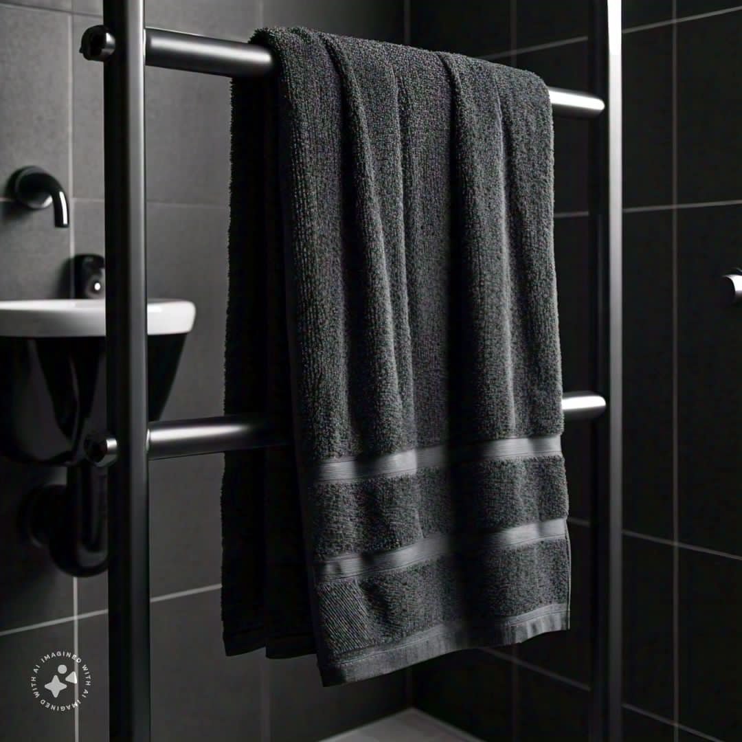 Super Soft Plain Towel - Black - Waqashomeltd