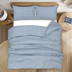 Blue Stripes Duvet Cover-3 Pieces - Waqashomeltd