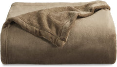 Fleece Throw Winter Blanket King Size - Camel - Waqashomeltd