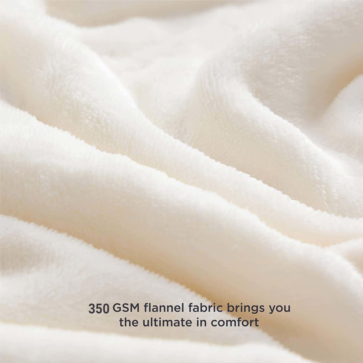 Fleece Throw Winter Blanket King Size - Cream - Waqashomeltd