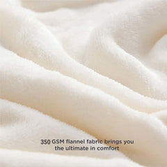 Fleece Throw Winter Blanket King Size - Cream - Waqashomeltd