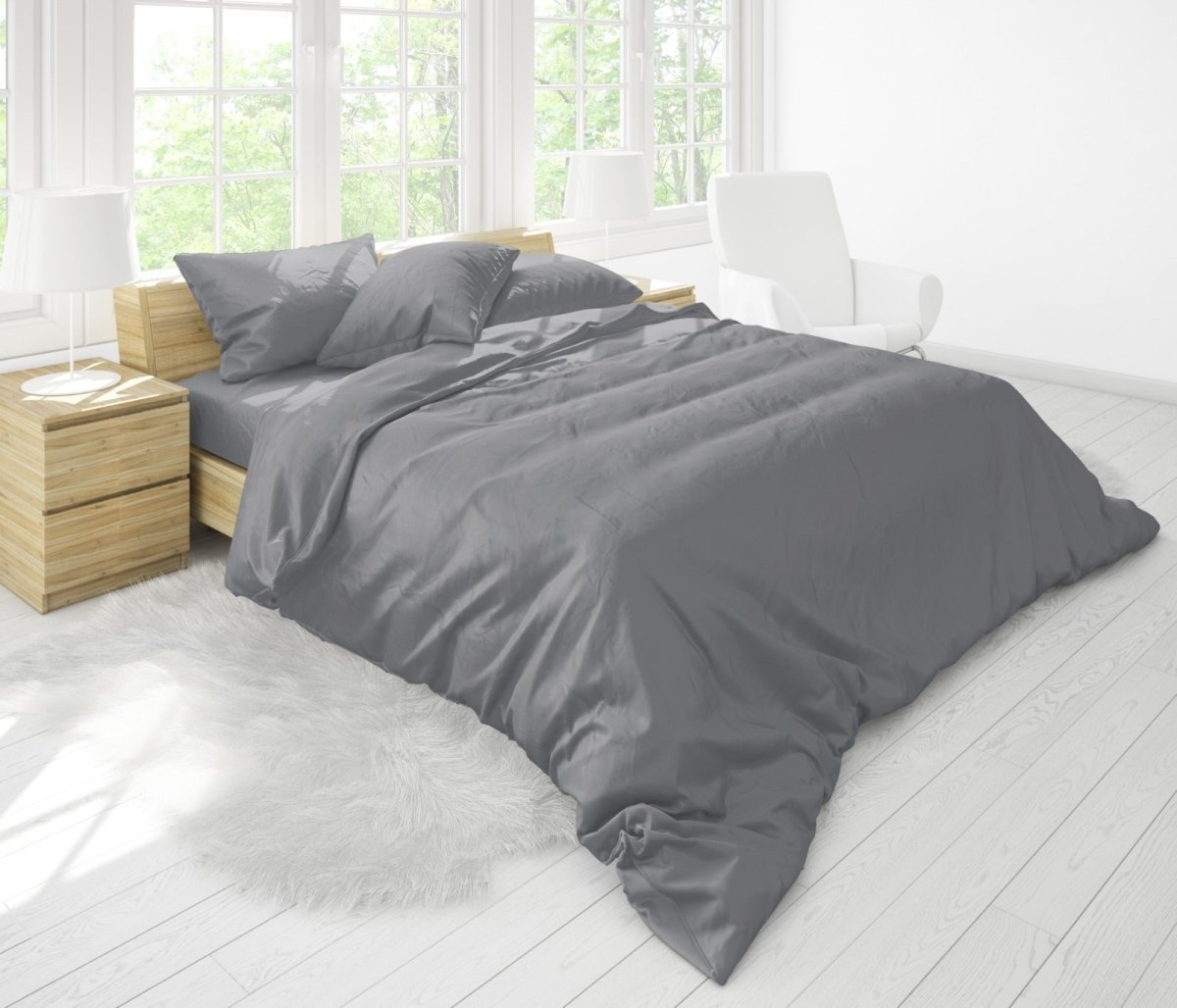 Grey Duvet Cover-3 Pieces - Waqashomeltd