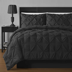 LUXURY PIN TUCK BLACK - BED SET 8PCS - Waqashomeltd