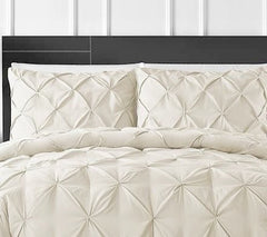 LUXURY PIN TUCK CREAM - BED SET 8 PCS - Waqashomeltd