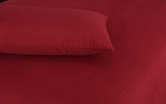 Maroon-Flat Sheet with 2 Pillow Cases - Waqashomeltd