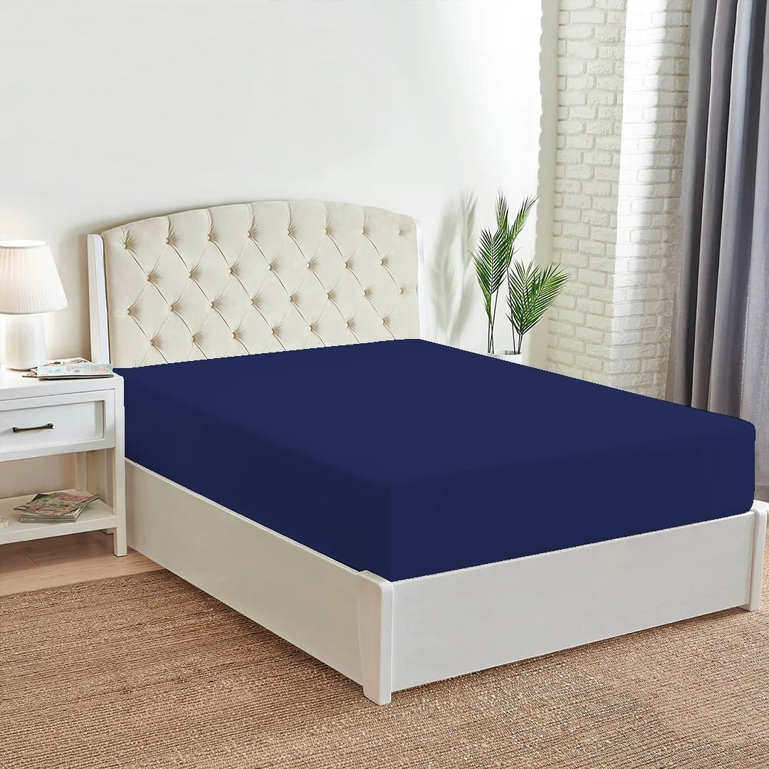 Navy Blue - Fitted Sheet - Waqashomeltd