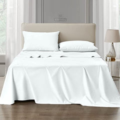 Plain White-Flat Sheet with 2 Pillow Cases - Waqashomeltd