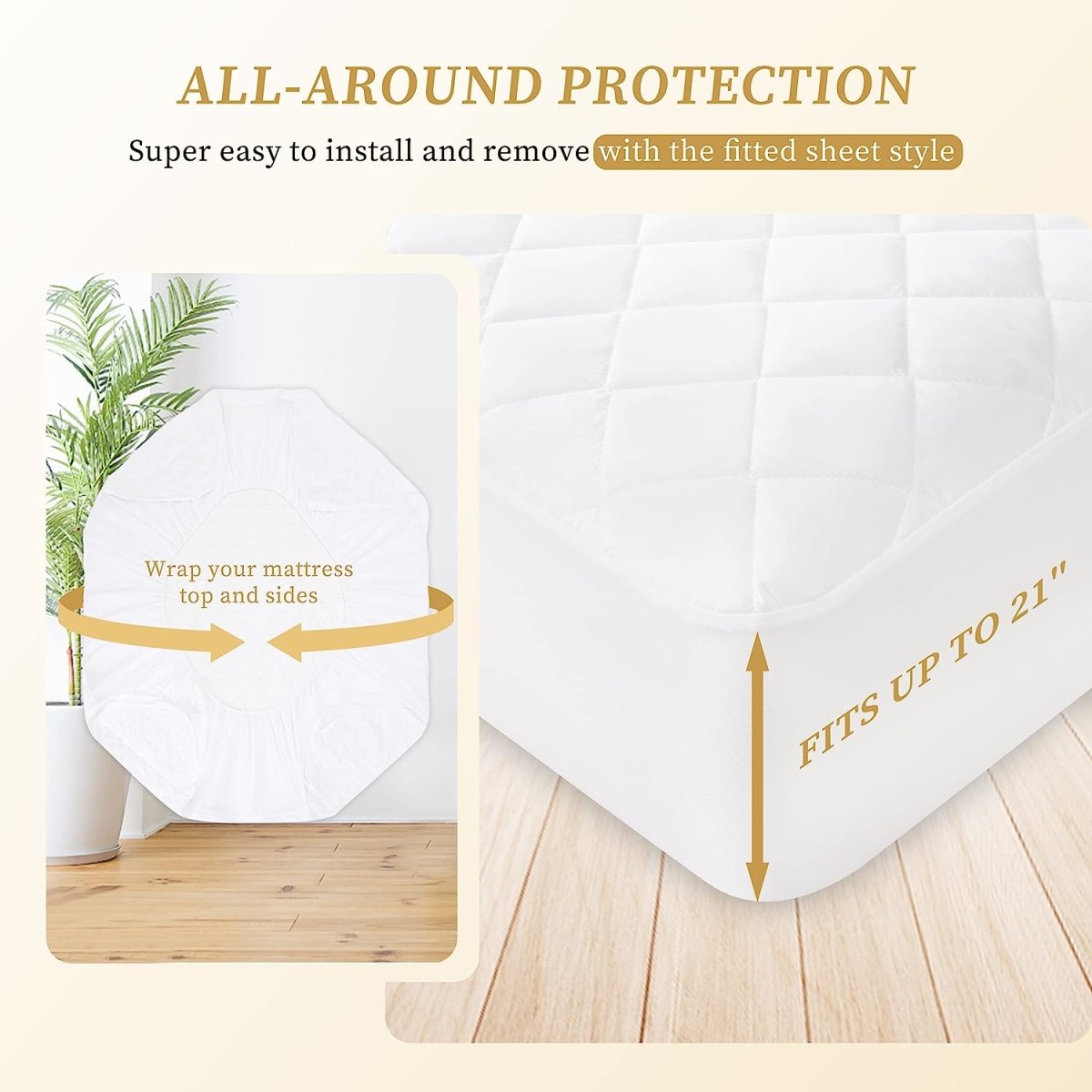 Quilted Waterproof Mattress Protector - Waqashomeltd