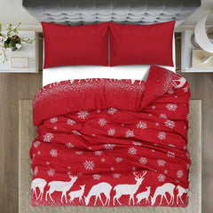 Red Deer Duvet Cover-3 Pieces - Waqashomeltd