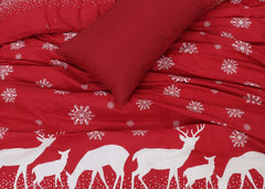 Red Deer Duvet Cover-3 Pieces - Waqashomeltd