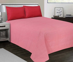 Red-Flat Sheet with 2 Pillow Cases - Waqashomeltd