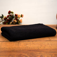 Super Soft Plain Towel - Black - Waqashomeltd