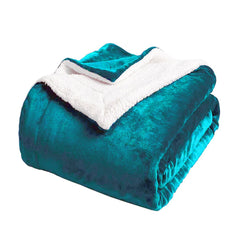 Super Soft Sherpa Fleece Blanket-Turquoise - Waqashomeltd