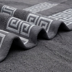 Super Soft Top Quality Jaquard design Bath Towel - Grey - Waqashomeltd