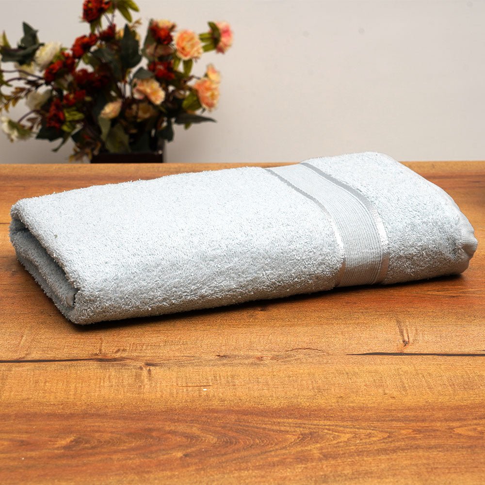 Super Soft Top Quality Jaquard Lace Bath Towel - Grey - Waqashomeltd