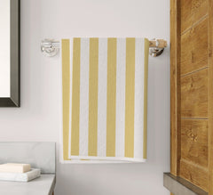 Super Soft Top Quality Yellow Stripes Design Bath Towel - 500 GSM - Waqashomeltd