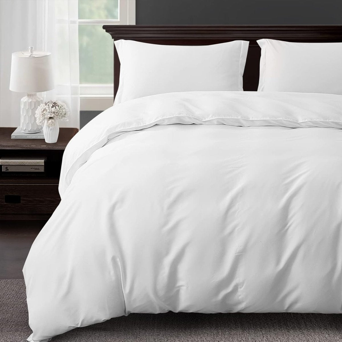 SUPER WHITE - 6 PCS DUVET COVER SET - Waqashomeltd