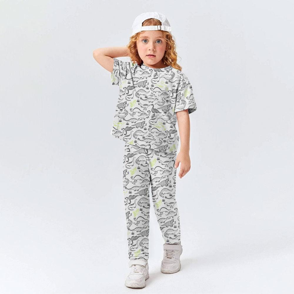 Unisex Branded Kids Dinos Printed Night Suit - Waqashomeltd