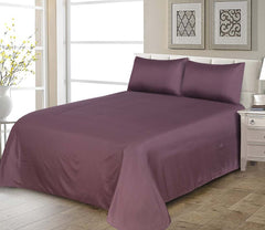 Violet-Flat Sheet with 2 Pillow Cases - Waqashomeltd