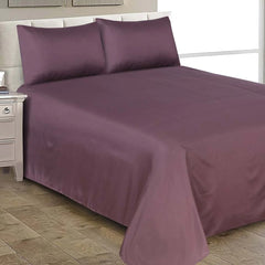 Violet-Flat Sheet with 2 Pillow Cases - Waqashomeltd